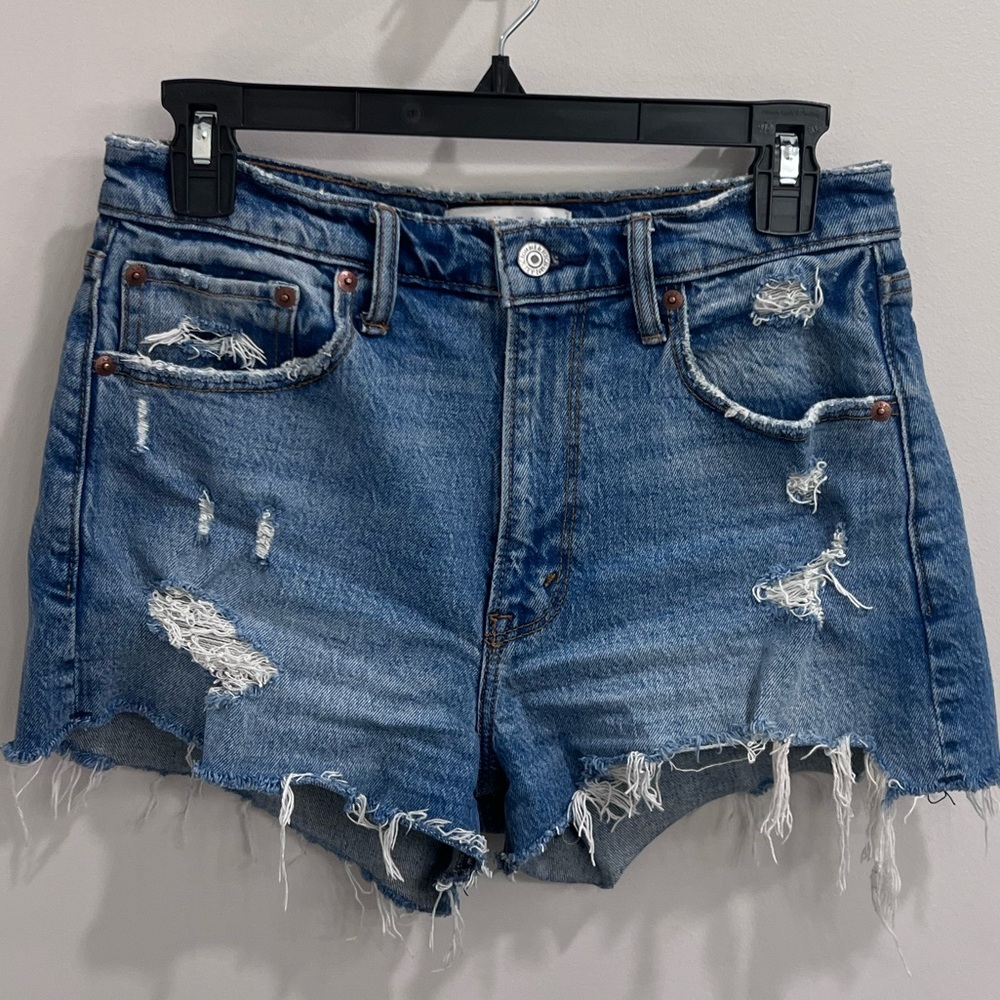 A&F high waisted denim shorts